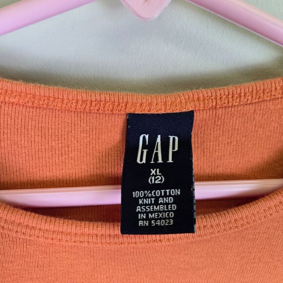 GAP 2008 Black Cat Masquerade Long-sleeved Orange Top XL 12 - Picture 5 of 7